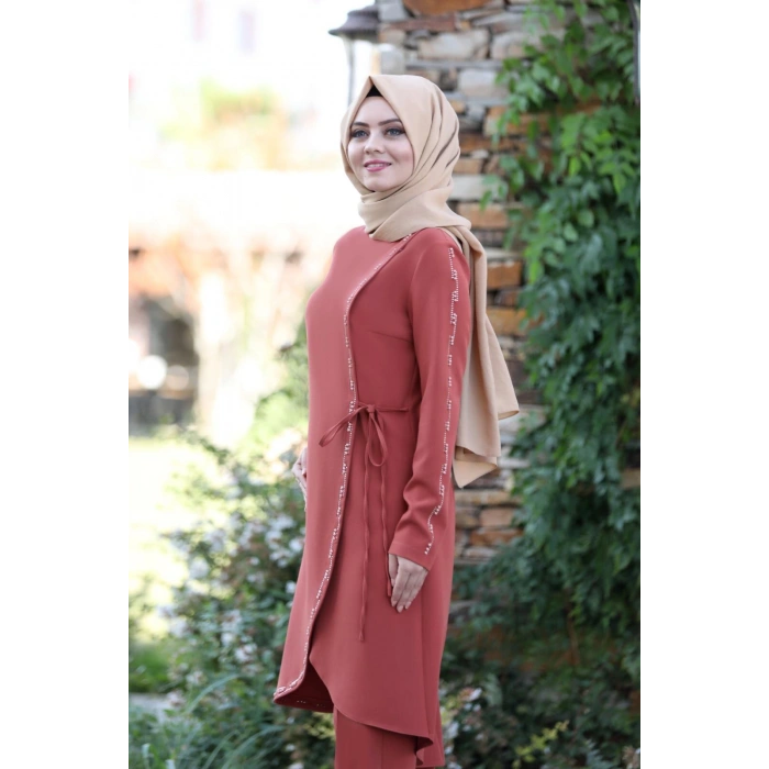 Boncuk İşlemeli Takım mdc 5434 Mercan