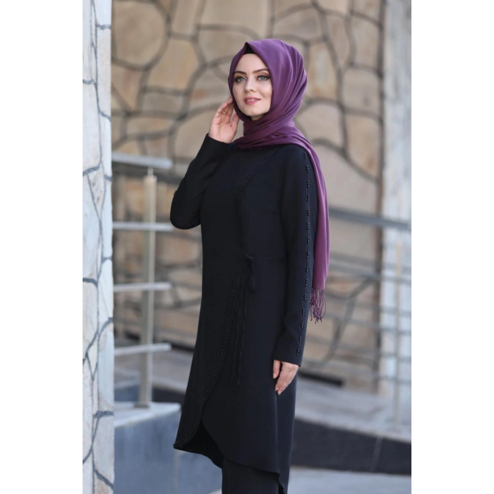 Boncuk İşlemeli Takım mdc 5434 Siyah