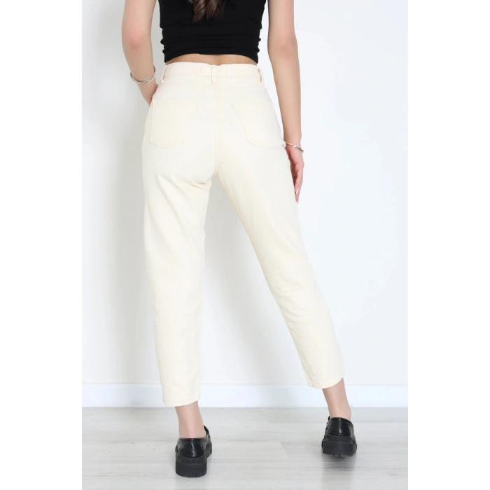 Boyfriend Kot Pantolon Krem - 163288.2141.