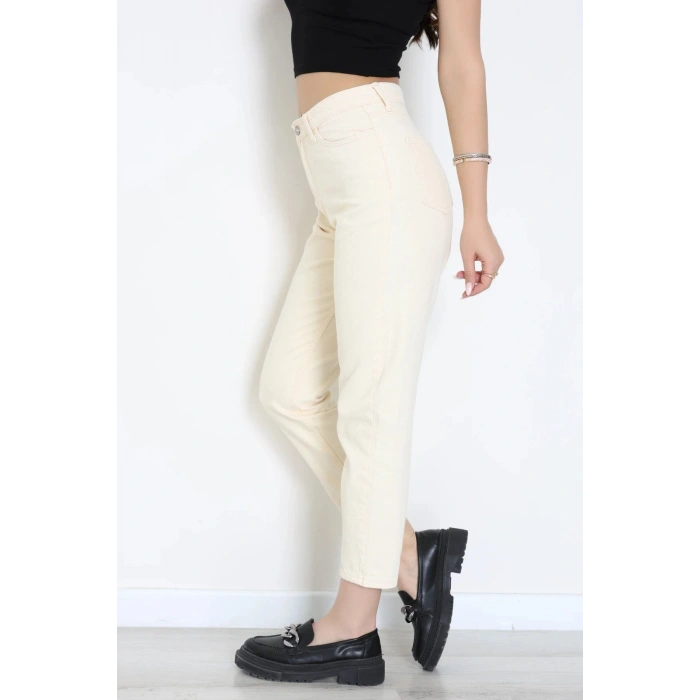 Boyfriend Kot Pantolon Krem - 163288.2141.
