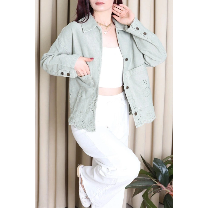 Brodeli Kot Ceket Çağla - 455.1238.