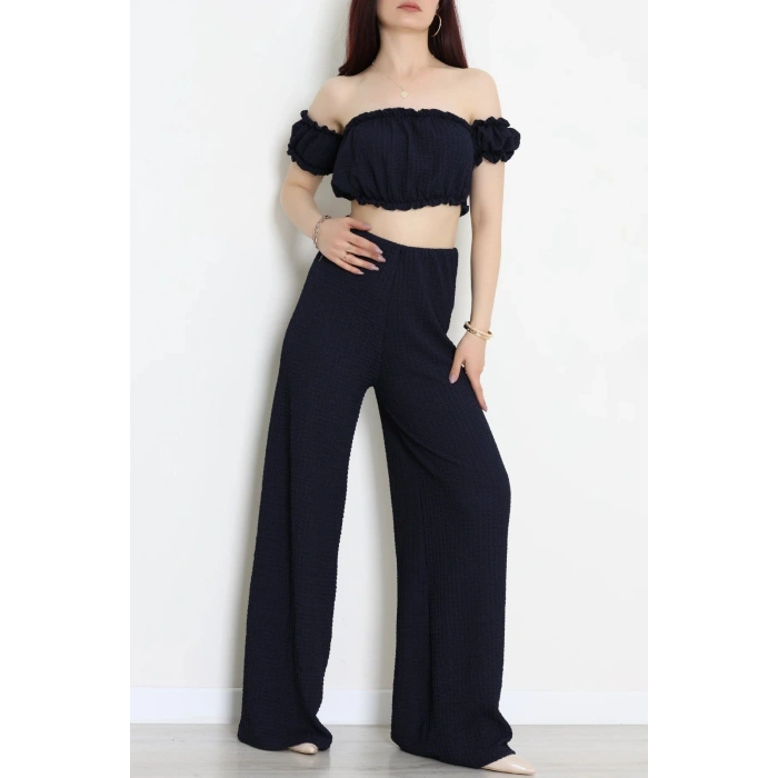 Bubble Crop İkili Takım Lacivert - 32240.1857.