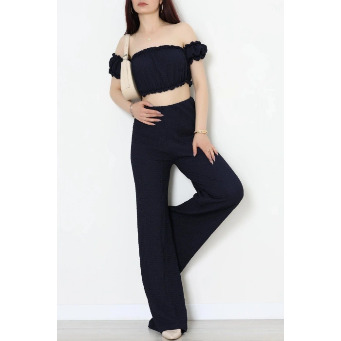 Bubble Crop İkili Takım Lacivert - 32240.1857.