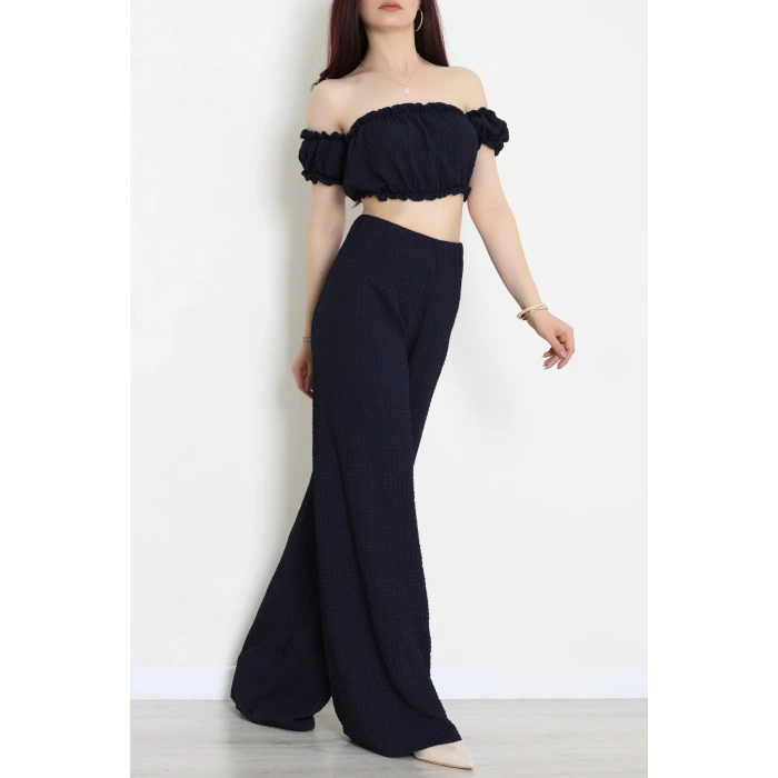 Bubble Crop İkili Takım Lacivert - 32240.1857.