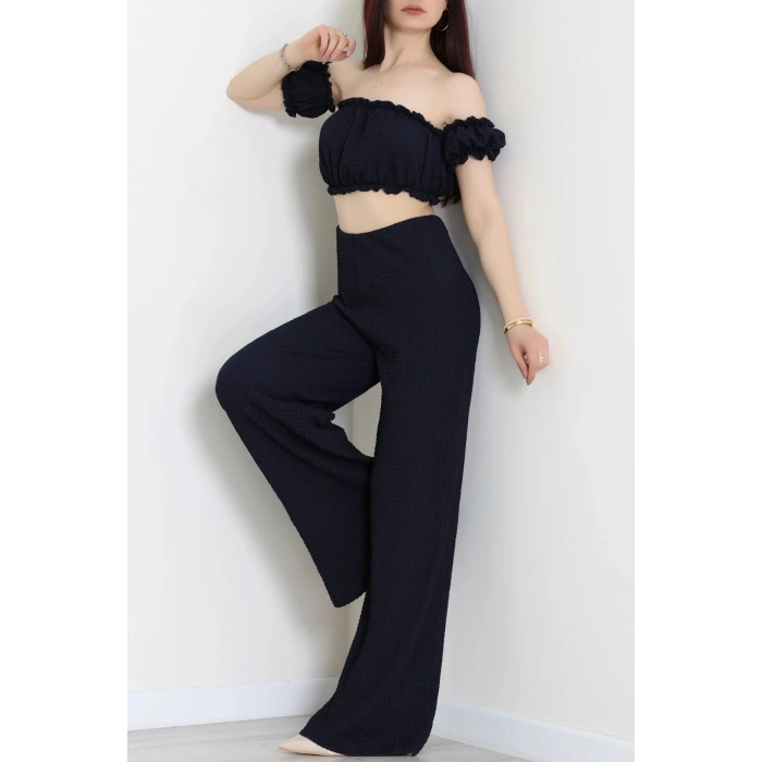 Bubble Crop İkili Takım Lacivert - 32240.1857.