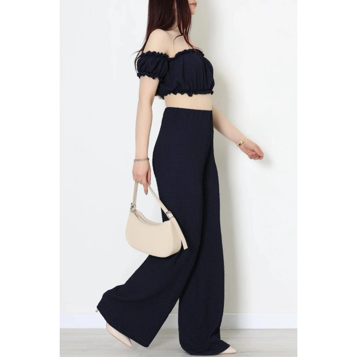 Bubble Crop İkili Takım Lacivert - 32240.1857.
