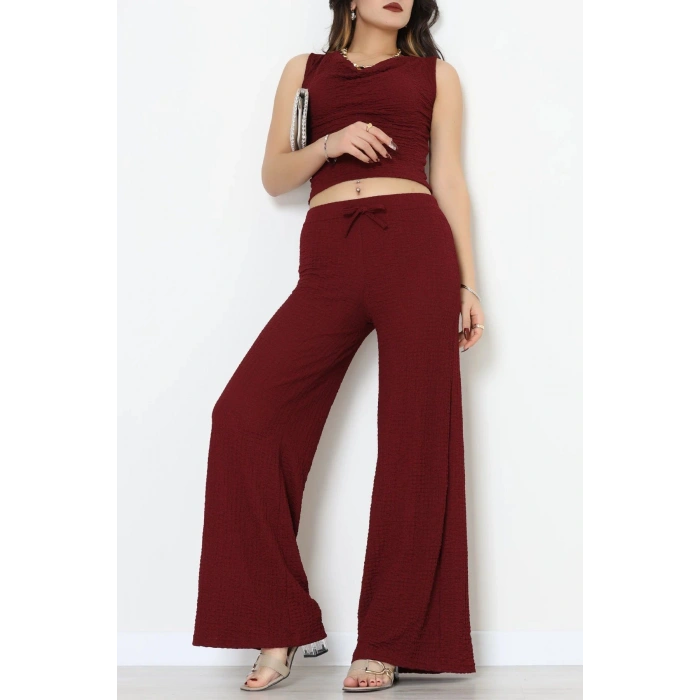 Bubble Kumaş İkili Takım Bordo - 55068.1567.