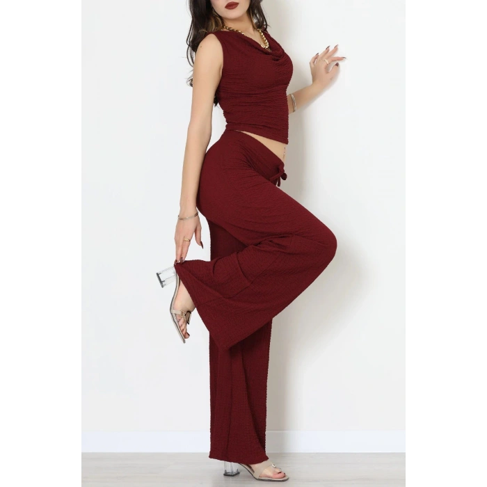 Bubble Kumaş İkili Takım Bordo - 55068.1567.