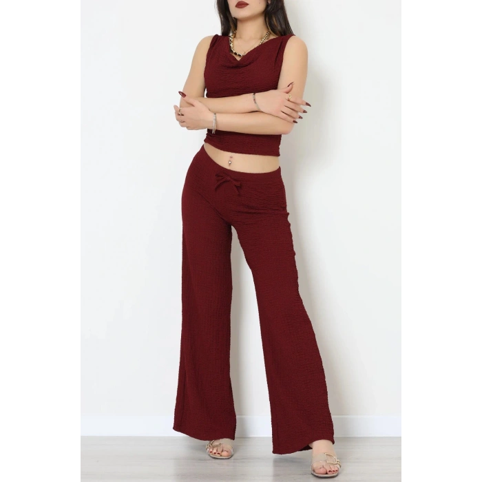 Bubble Kumaş İkili Takım Bordo - 55068.1567.