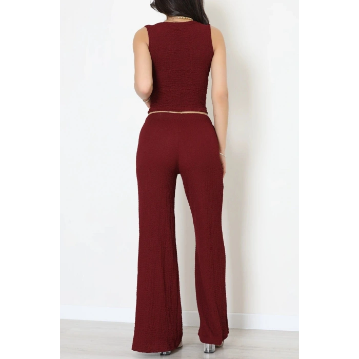 Bubble Kumaş İkili Takım Bordo - 55068.1567.