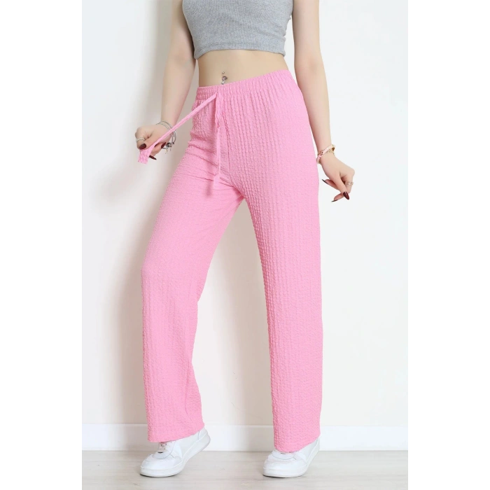 Bubble Kumaş Lastikli Pantolon Pembe - 71236.107.