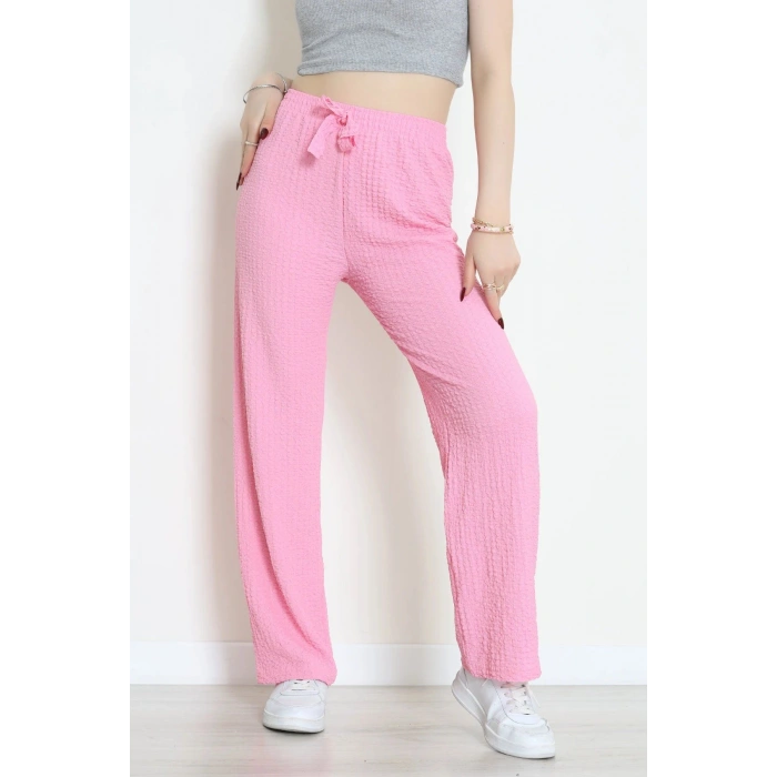 Bubble Kumaş Lastikli Pantolon Pembe - 71236.107.