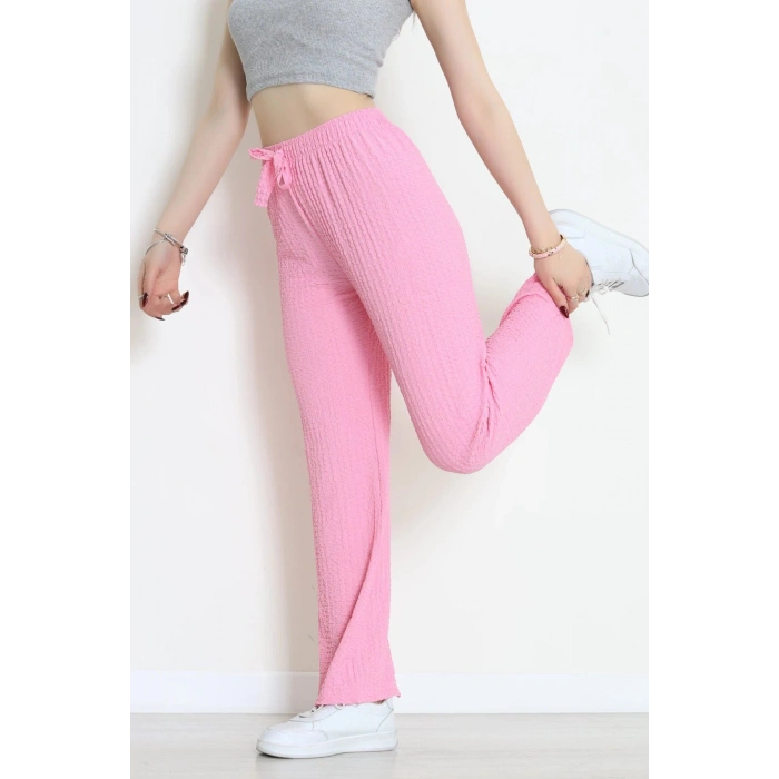Bubble Kumaş Lastikli Pantolon Pembe - 71236.107.
