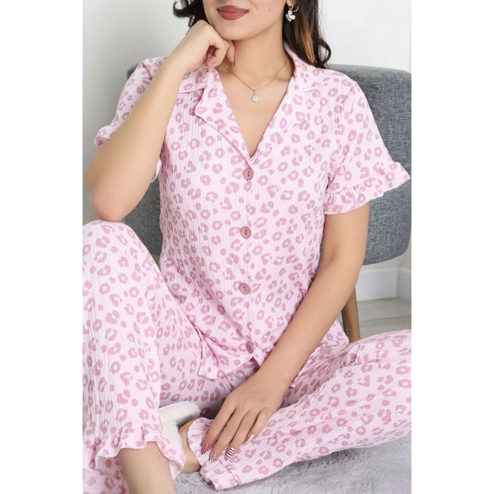 Bürümcük Fırfırlı Pijama Takımı Pembeleo - 127.1287.