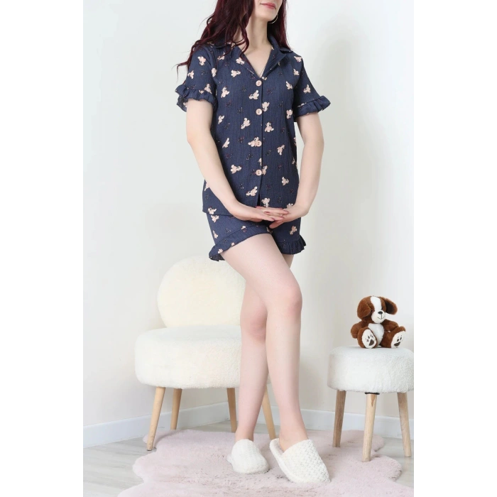 Bürümcük Fırfırlı Şortlu Pijama Takımı Laciayı - 149.1287.