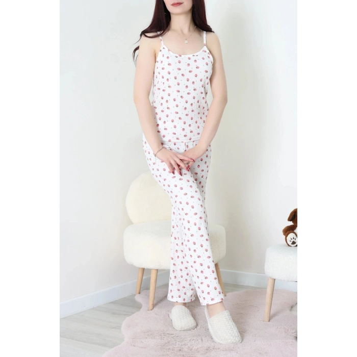 Bürümcük İp Askılı Pijama Takımı Beyazçilek - 129.1287.
