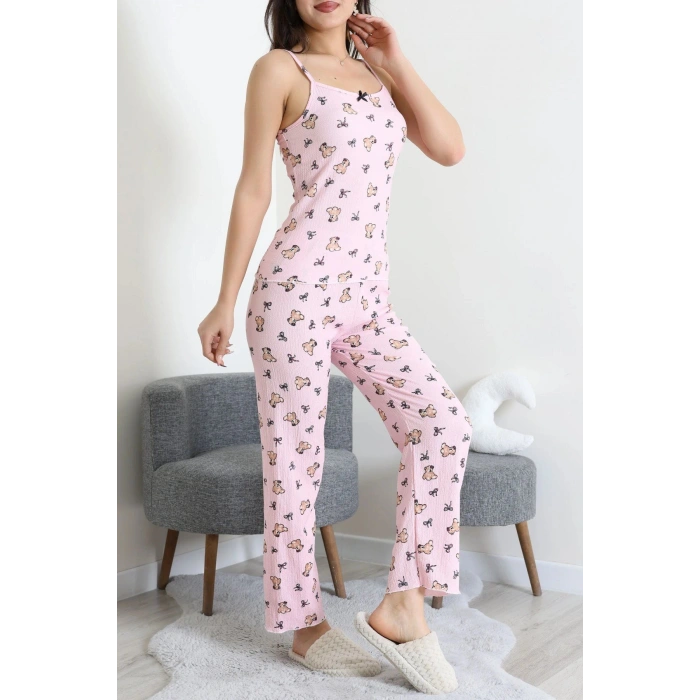 Bürümcük İp Askılı Pijama Takımı Pembeayı - 129.1287.