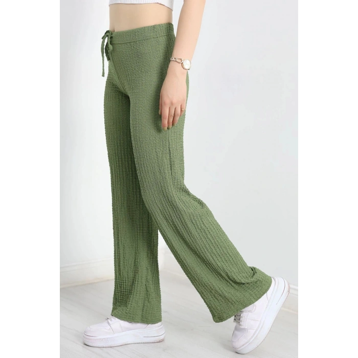 Bürümcük Kumaş Lastikli Pantolon Haki - 42022.1567.