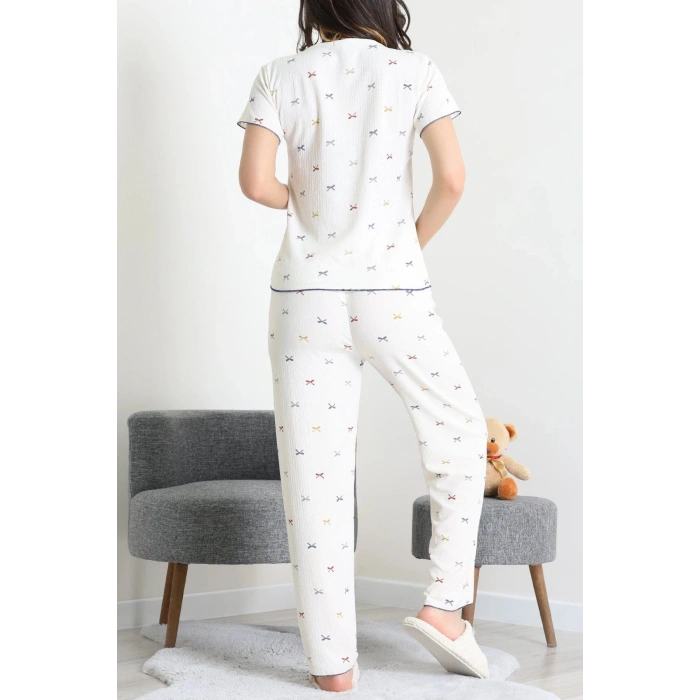 Bürümcük V Yaka Pijama Takımı Karışıkfiyonk - 126.1287.