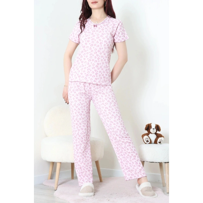 Bürümcük V Yaka Pijama Takımı Pembebenek - 126.1287.