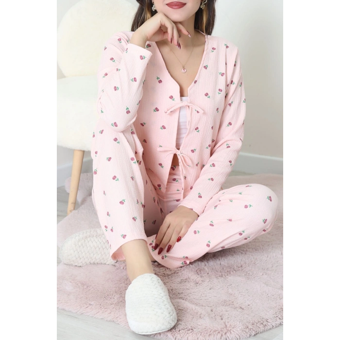 Bürümcük V Yaka Takım Pudraçiçek - 121.1287.