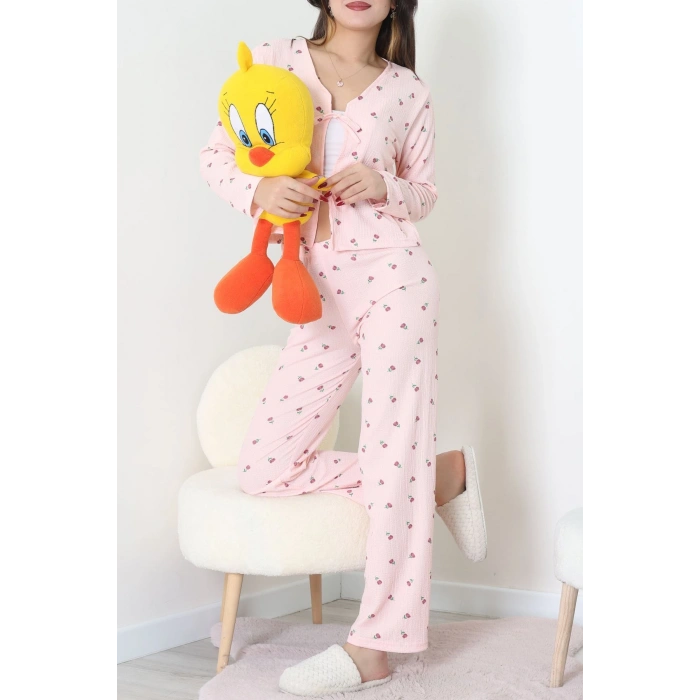 Bürümcük V Yaka Takım Pudraçiçek - 121.1287.