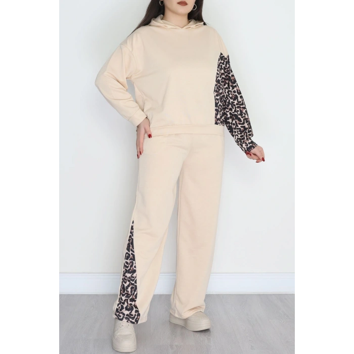 Büyük Beden 2 İplik Eşofman Takımı Bej - 50962.1005.