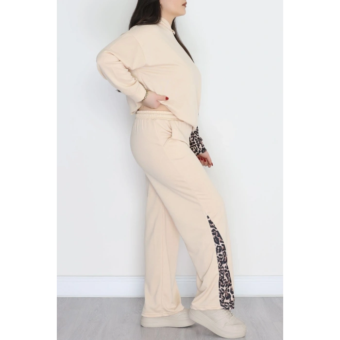 Büyük Beden 2 İplik Eşofman Takımı Bej - 50962.1005.