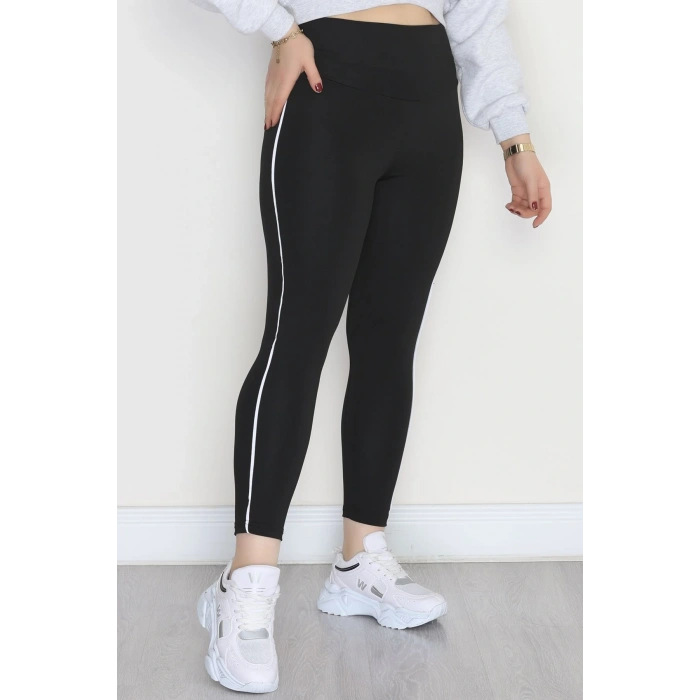 Büyük Beden Dalgıç Biyeli Tayt Siyah - 52024.1005.