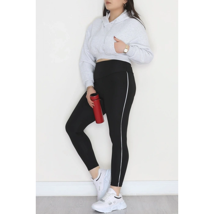 Büyük Beden Dalgıç Biyeli Tayt Siyah - 52024.1005.