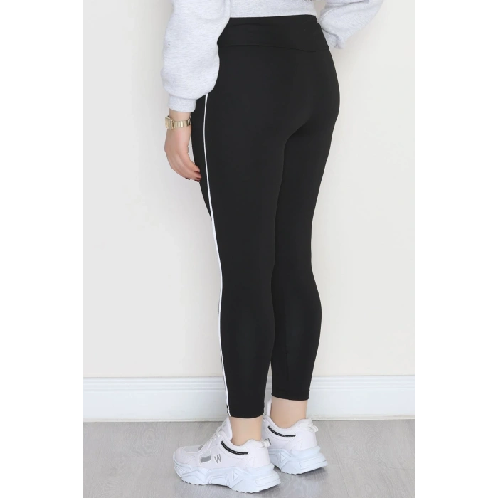 Büyük Beden Dalgıç Biyeli Tayt Siyah - 52024.1005.
