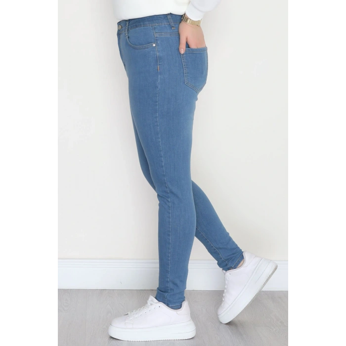 Büyük Beden Dar Paça Kot Pantolon Mavi2 - 42684.1836.