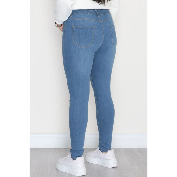 Büyük Beden Dar Paça Kot Pantolon Mavi2 - 42684.1836.