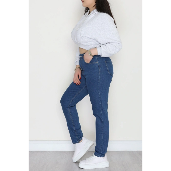 Büyük Beden Dar Paça Kot Pantolon Mavi6 - 42684.1836.