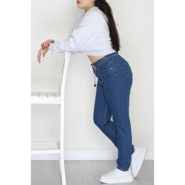 Büyük Beden Dar Paça Kot Pantolon Mavi6 - 42684.1836.