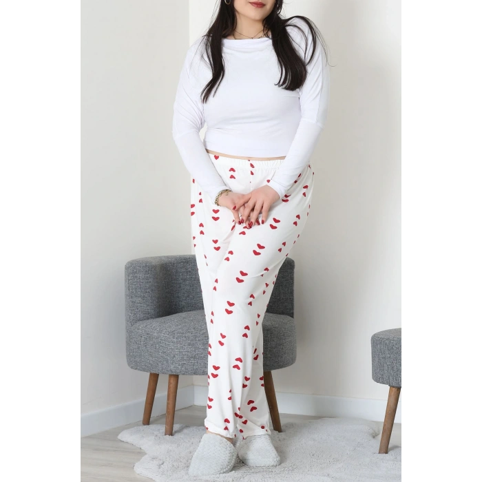 Büyük Beden Milan Pijama Altı Beyaz - 52123.1567.