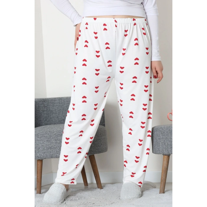 Büyük Beden Milan Pijama Altı Beyaz - 52123.1567.