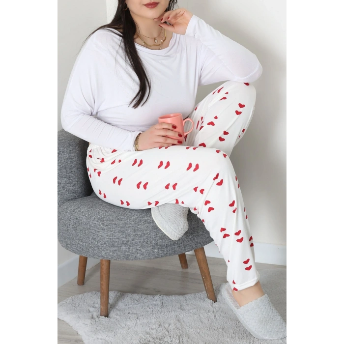 Büyük Beden Milan Pijama Altı Beyaz - 52123.1567.