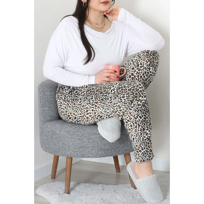 Büyük Beden Milan Pijama Altı Leopar - 52123.1567.