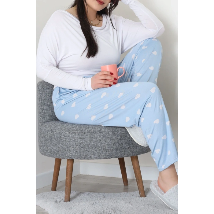 Büyük Beden Milan Pijama Altı Mavi - 52123.1567.