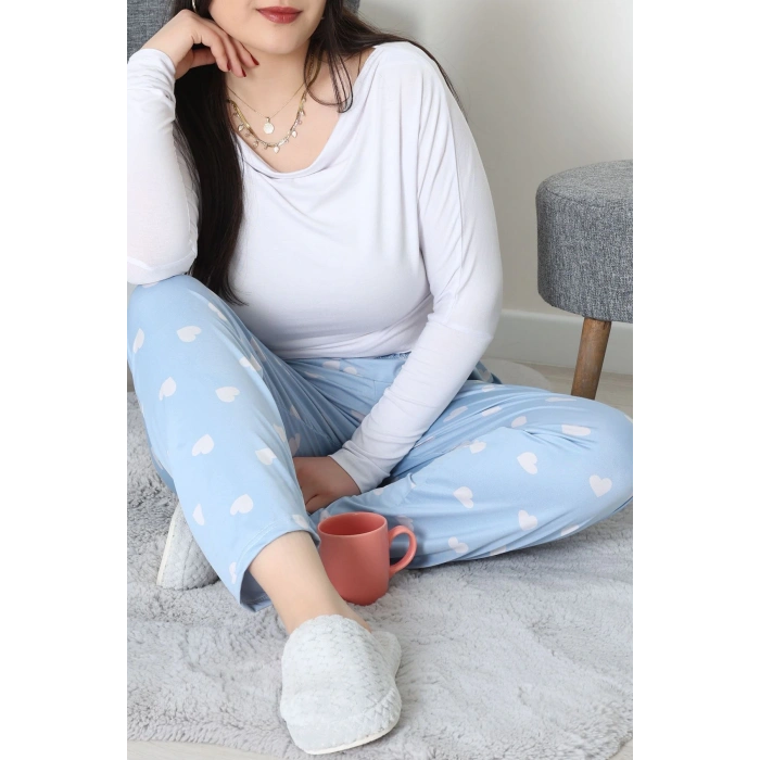 Büyük Beden Milan Pijama Altı Mavi - 52123.1567.