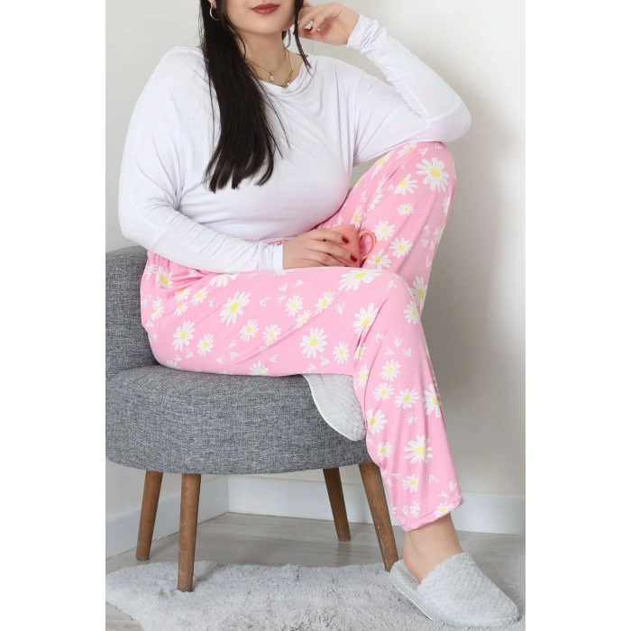 Büyük Beden Milan Pijama Altı Pembe - 52123.1567.