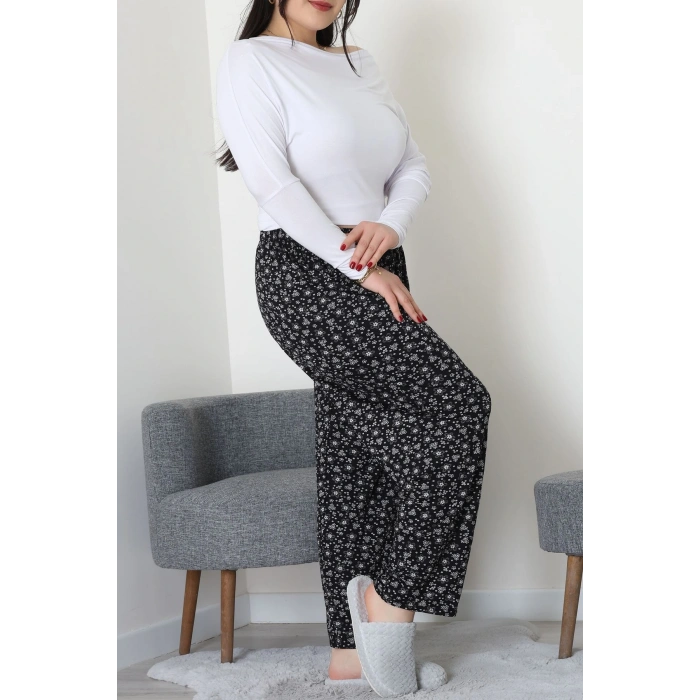 Büyük Beden Viskon Alt Siyahçiçekli - 52121.1567.