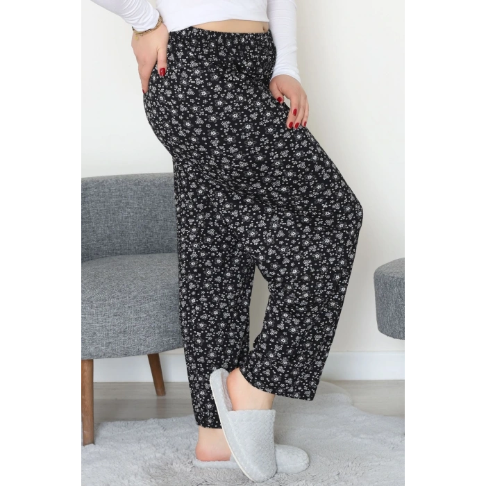 Büyük Beden Viskon Alt Siyahçiçekli - 52121.1567.