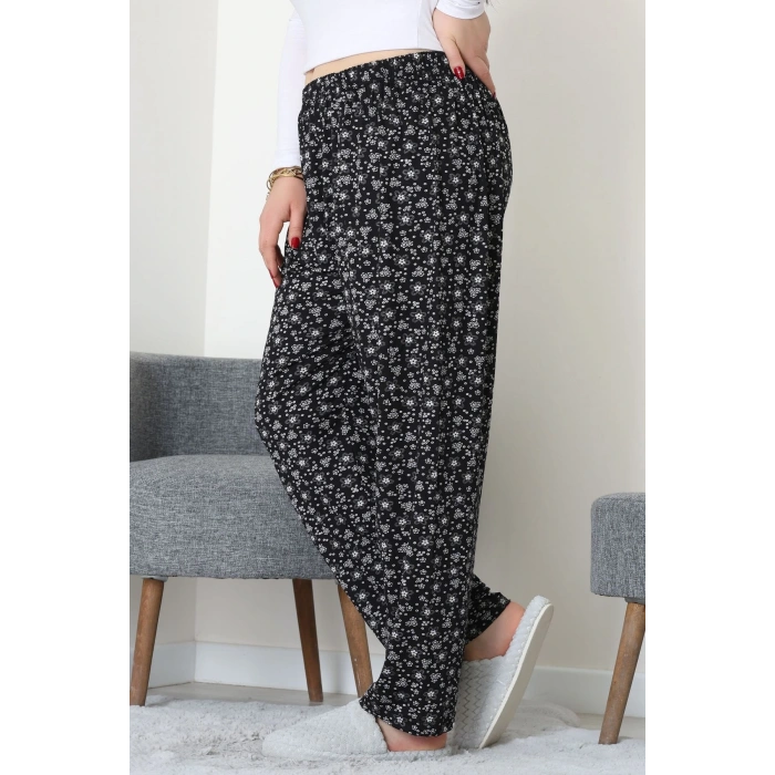 Büyük Beden Viskon Alt Siyahçiçekli - 52121.1567.