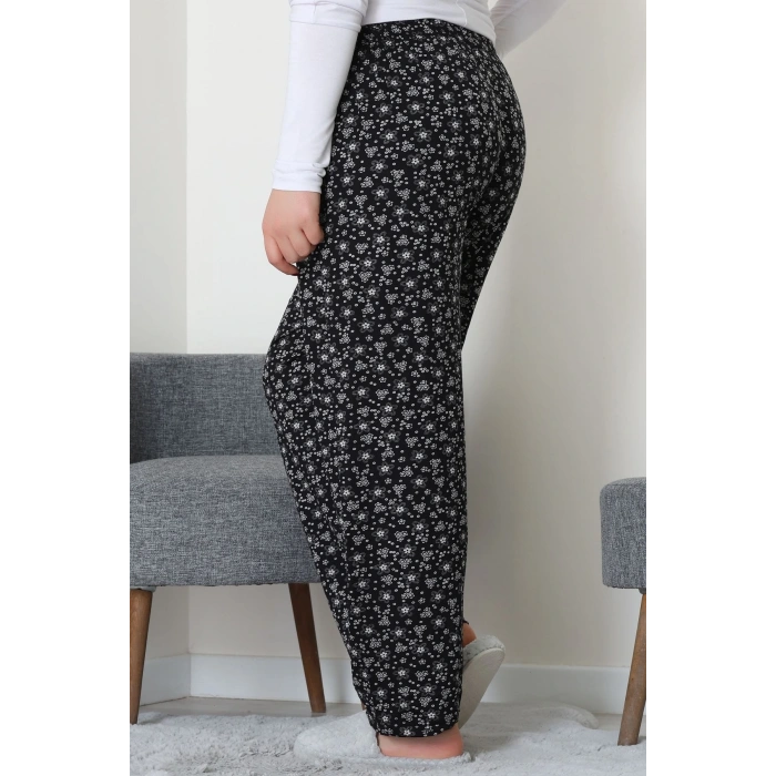 Büyük Beden Viskon Alt Siyahçiçekli - 52121.1567.