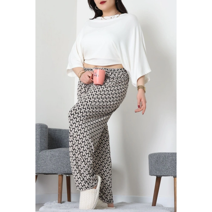 Büyük Beden Viskon Alt Taşsiyah - 52121.1567.