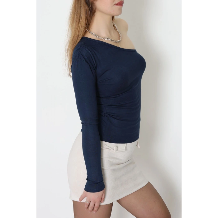 Buzzy Kumaş Tek Omuz Toka Detaylı Bluz Laci - 1052.2119.