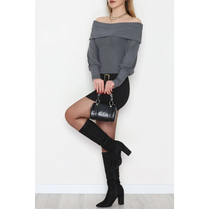 Buzzy Madonna Yaka Bluz Antrasit - 1003.2119.