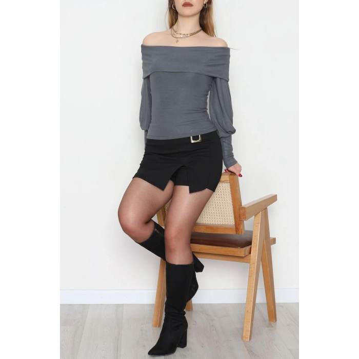 Buzzy Madonna Yaka Bluz Antrasit - 1003.2119.